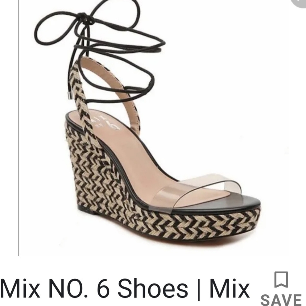 Mix #6 jute and plastic wedge sandal